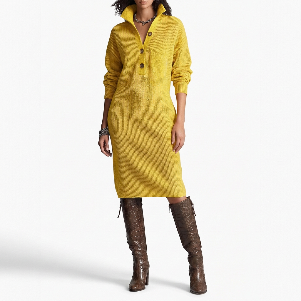 Sofía | Vestido Jersey con Botones Mujer