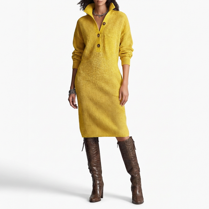 Sofía | Vestido Jersey con Botones Mujer