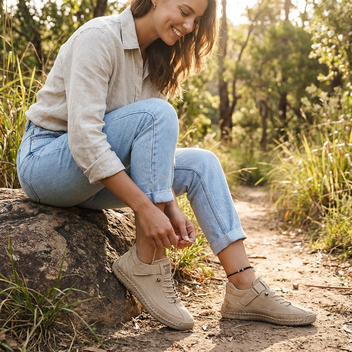 Sofia | Zapatillas Mujer Con Costura Trenzada Y Cierre Velcro | Casual