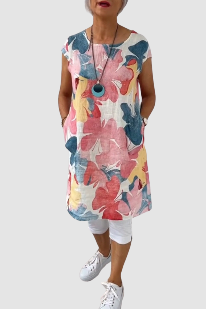 CALISTA | FLORAL CASUAL MIDI DRESS