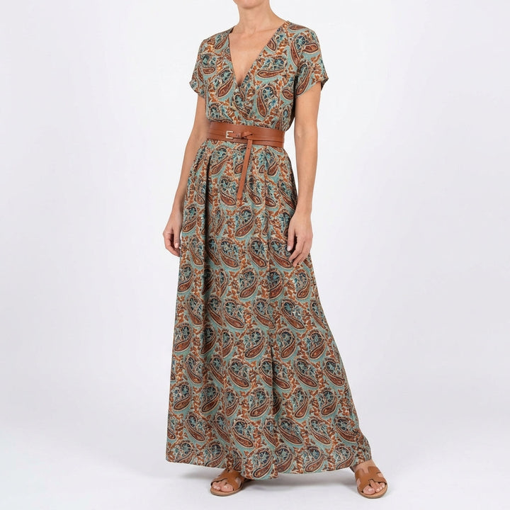 Valentina | Mujer Vestido Largo Estampado con Abertura