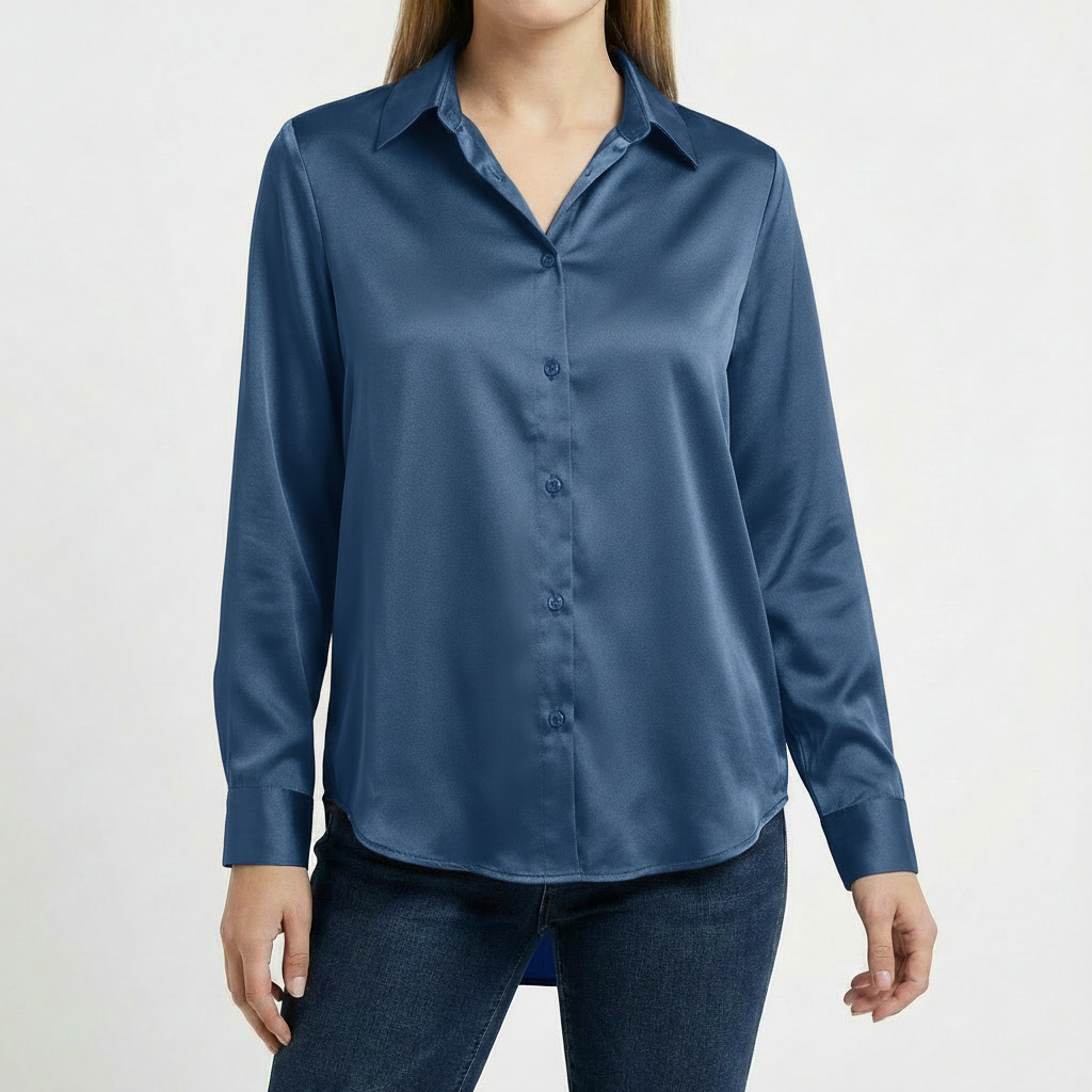 Valeria | Blusa Mujer Con Cuello Clásico Y Bajo Anudado | Elegante