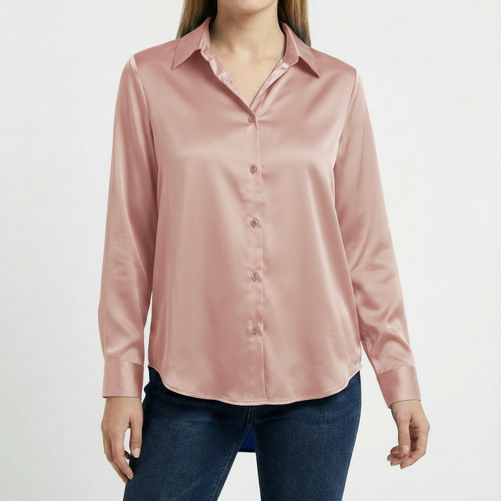 Valeria | Blusa Mujer Con Cuello Clásico Y Bajo Anudado | Elegante