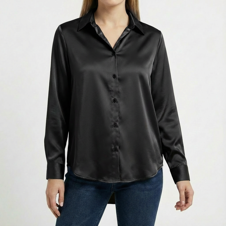Valeria | Blusa Mujer Con Cuello Clásico Y Bajo Anudado | Elegante