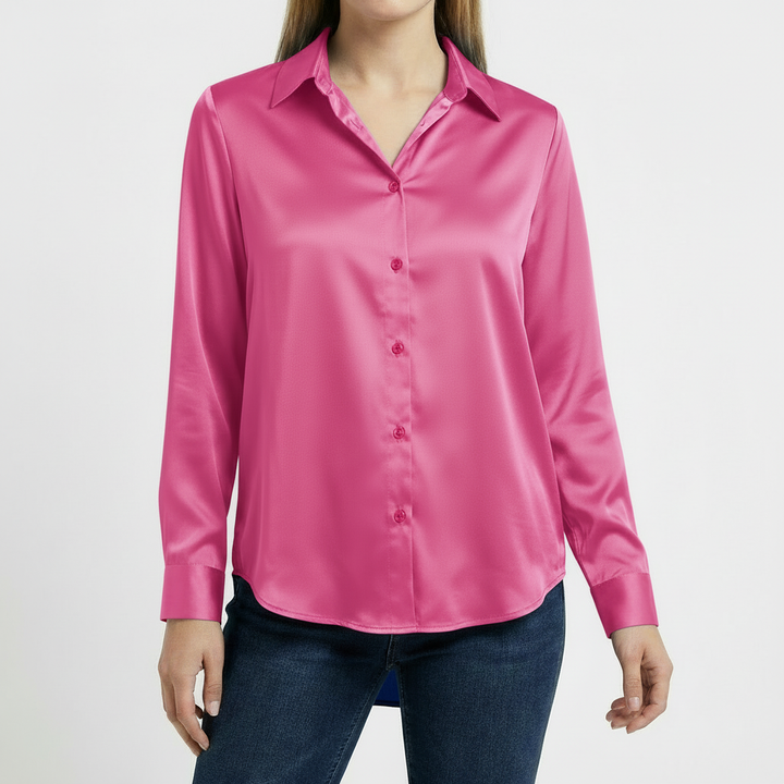 Valeria | Blusa Mujer Con Cuello Clásico Y Bajo Anudado | Elegante
