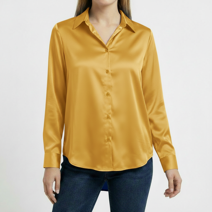 Valeria | Blusa Mujer Con Cuello Clásico Y Bajo Anudado | Elegante