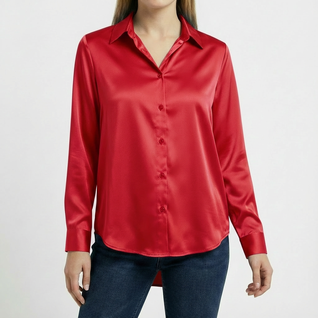 Valeria | Blusa Mujer Con Cuello Clásico Y Bajo Anudado | Elegante