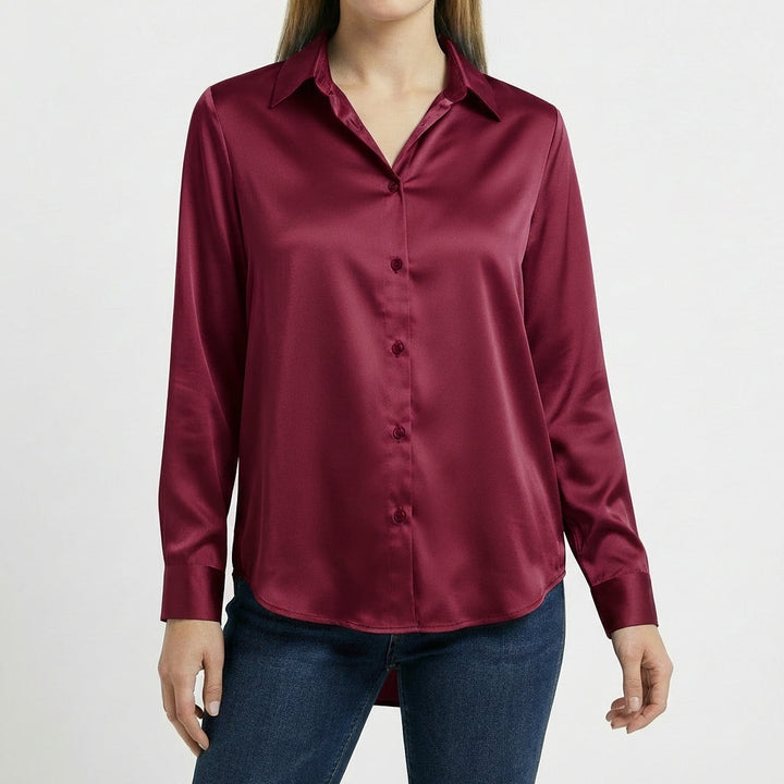 Valeria | Blusa Mujer Con Cuello Clásico Y Bajo Anudado | Elegante