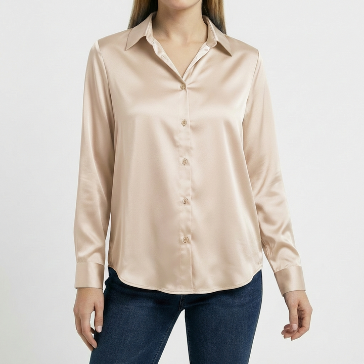 Valeria | Blusa Mujer Con Cuello Clásico Y Bajo Anudado | Elegante