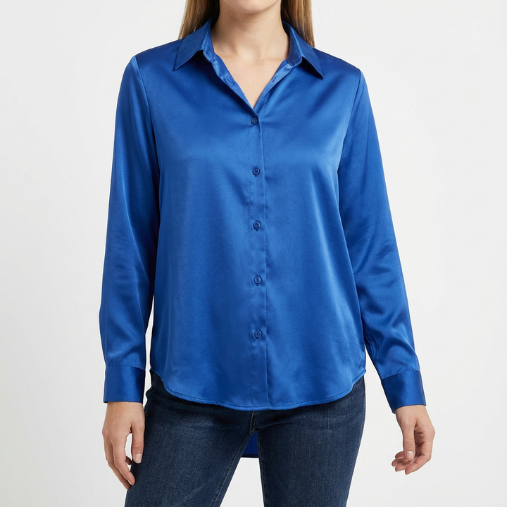 Valeria | Blusa Mujer Con Cuello Clásico Y Bajo Anudado | Elegante