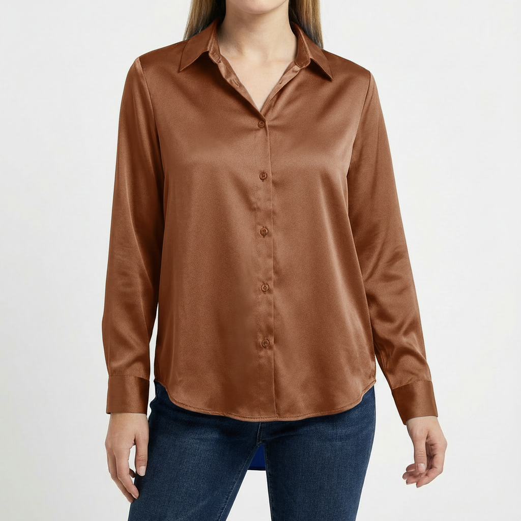 Valeria | Blusa Mujer Con Cuello Clásico Y Bajo Anudado | Elegante