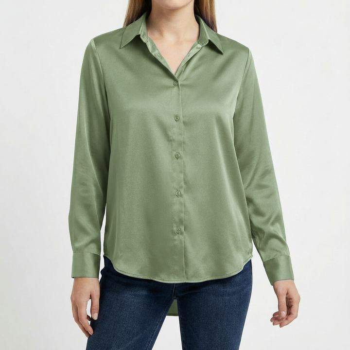 Valeria | Blusa Mujer Con Cuello Clásico Y Bajo Anudado | Elegante