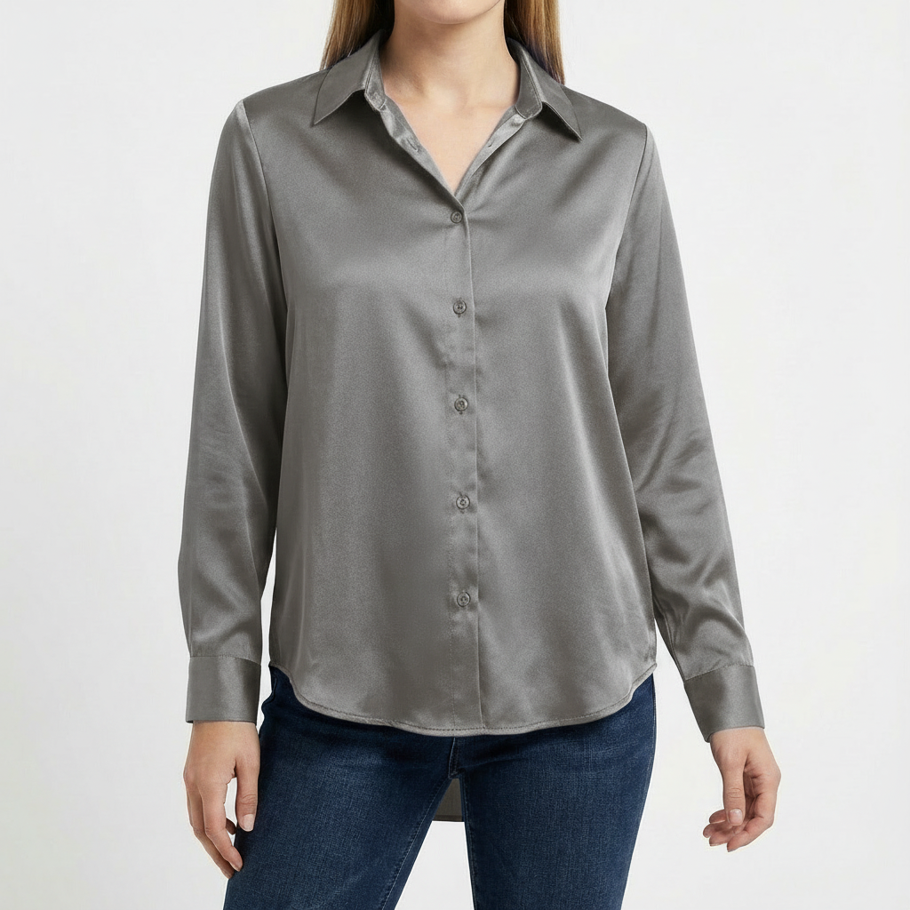 Valeria | Blusa Mujer Con Cuello Clásico Y Bajo Anudado | Elegante