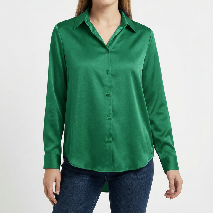 Valeria | Blusa Mujer Con Cuello Clásico Y Bajo Anudado | Elegante