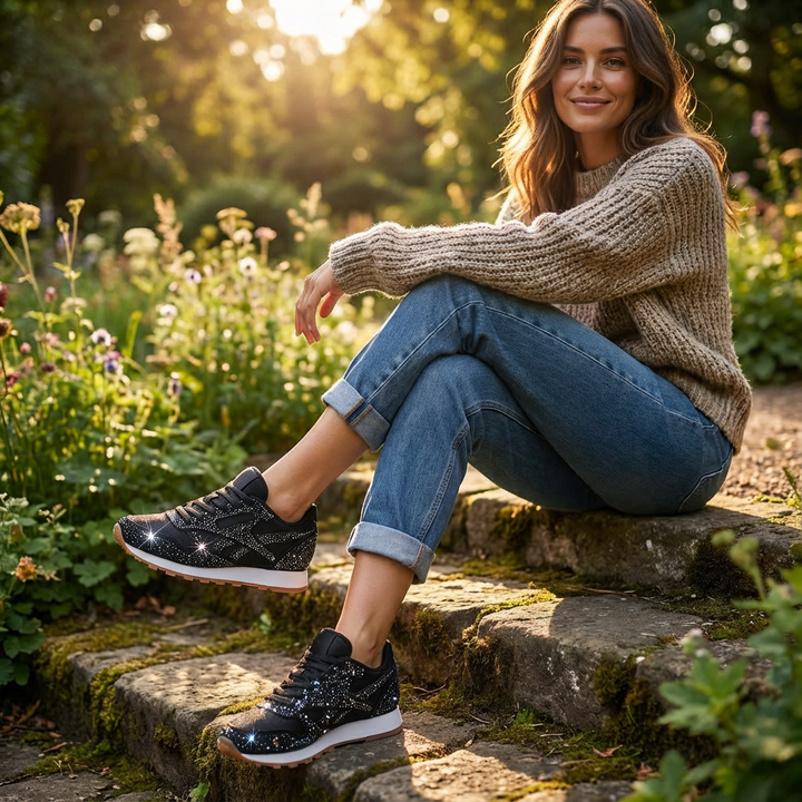 Valeria | Mujer Zapatillas Plataforma Con Acabado Brillante Y Suela Gruesa | Glamuroso