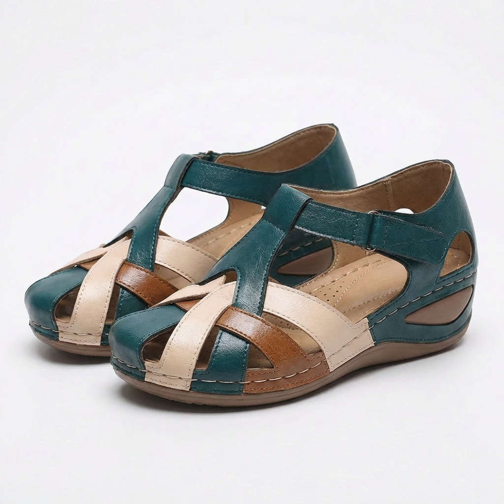 Valeria | Sandalias Mujer Con Puntera Cerrada Y Tiras Ajustables | Confort
