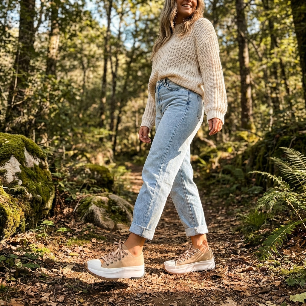 Vega | Mujer Zapatillas Plataforma Cordones Puntera