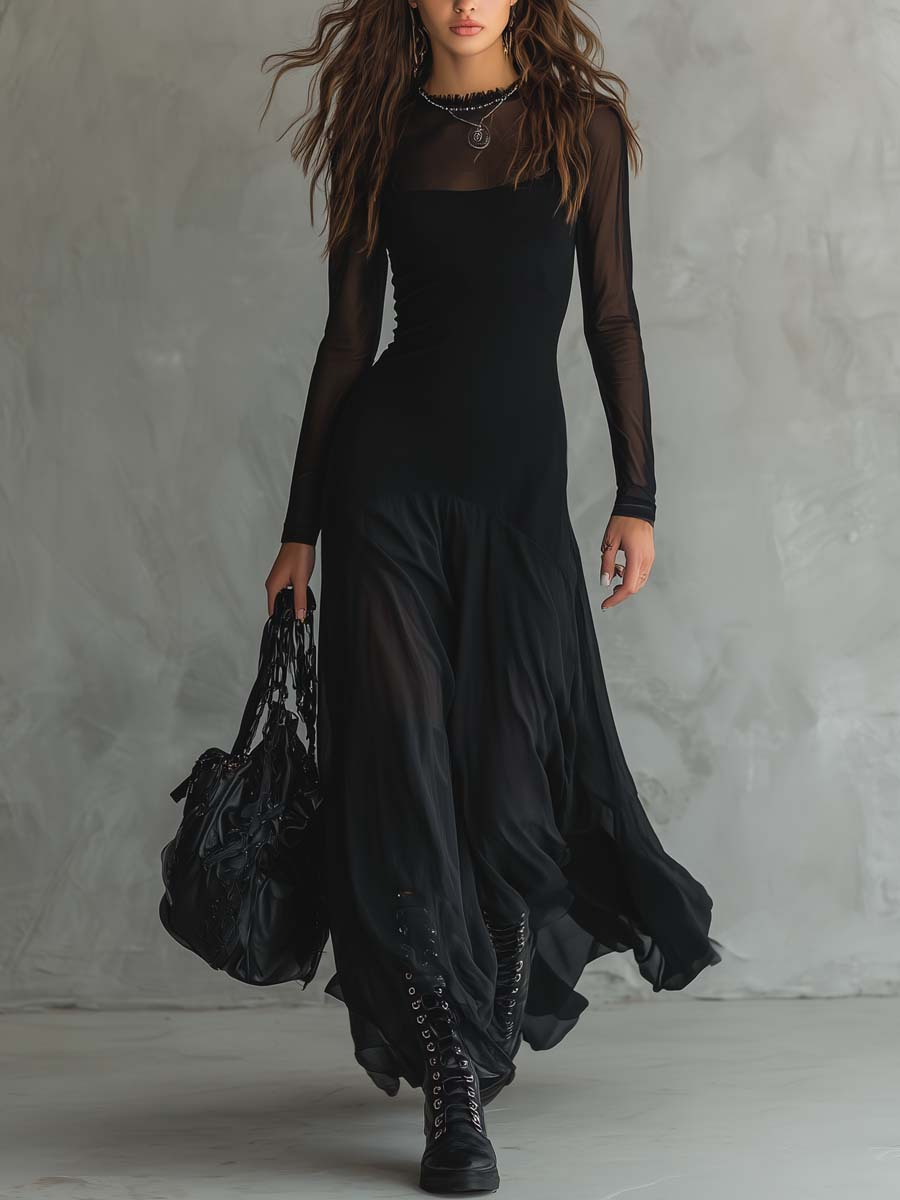 Élodie | Robe maxi fluide en tulle