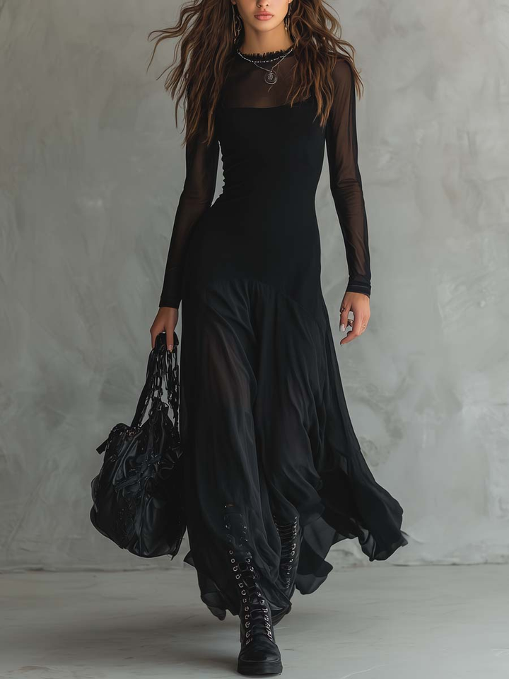 Élodie | Robe maxi fluide en tulle