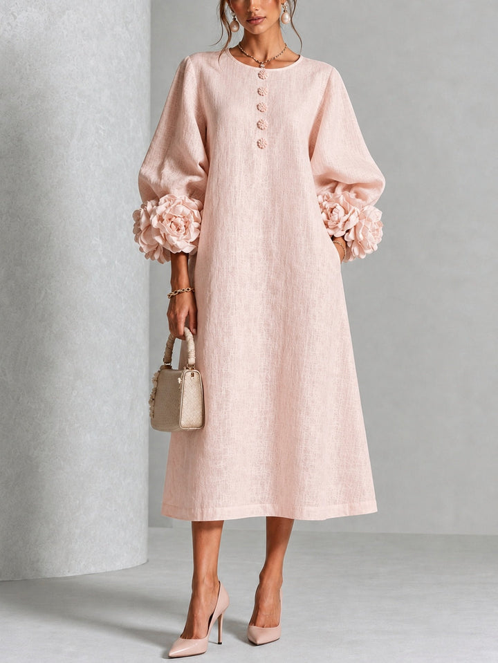 Odette | Floral Cuff Midi Dress
