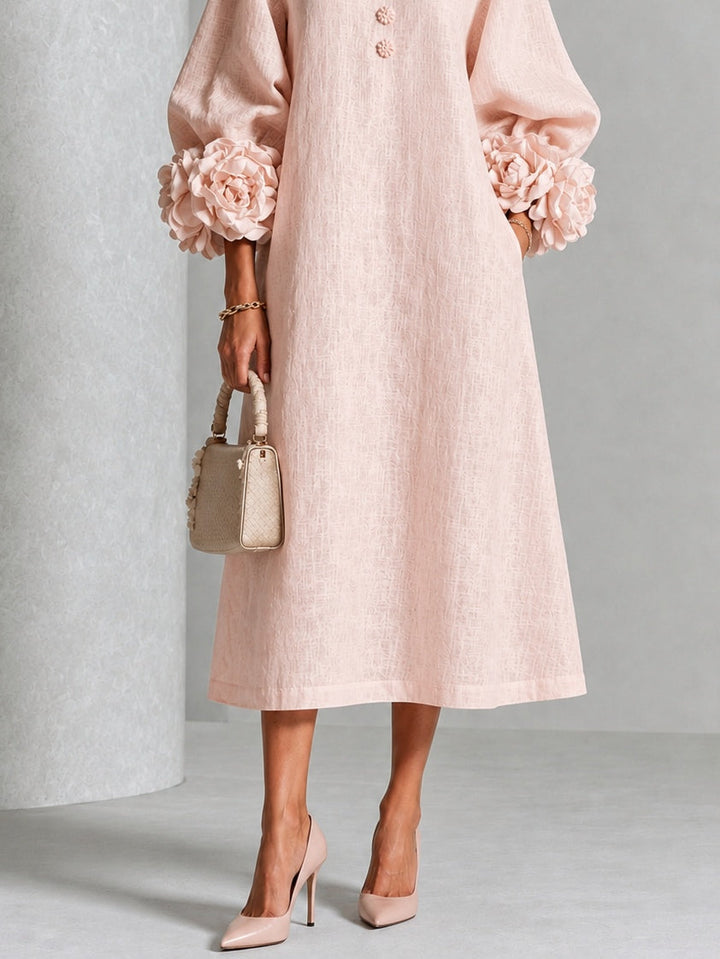 Odette | Floral Cuff Midi Dress