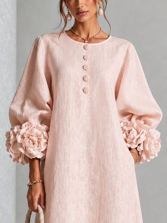 Odette | Floral Cuff Midi Dress
