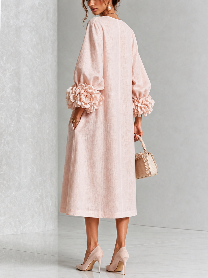 Odette | Floral Cuff Midi Dress