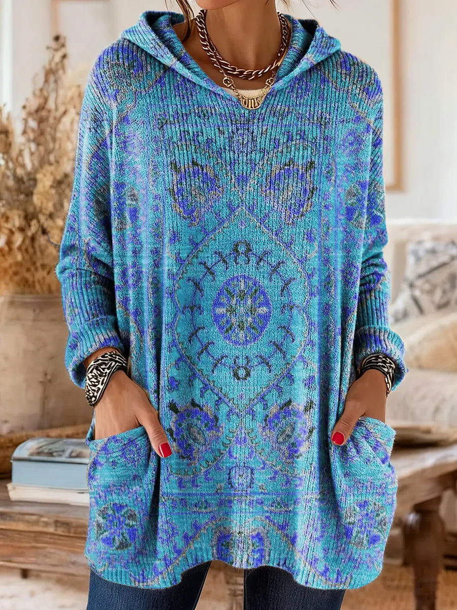 Seraphina Retro Hooded Knit Tunic