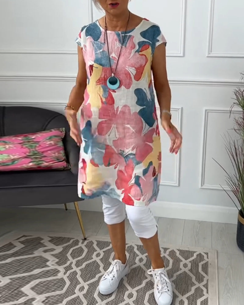 CALISTA | FLORAL CASUAL MIDI DRESS