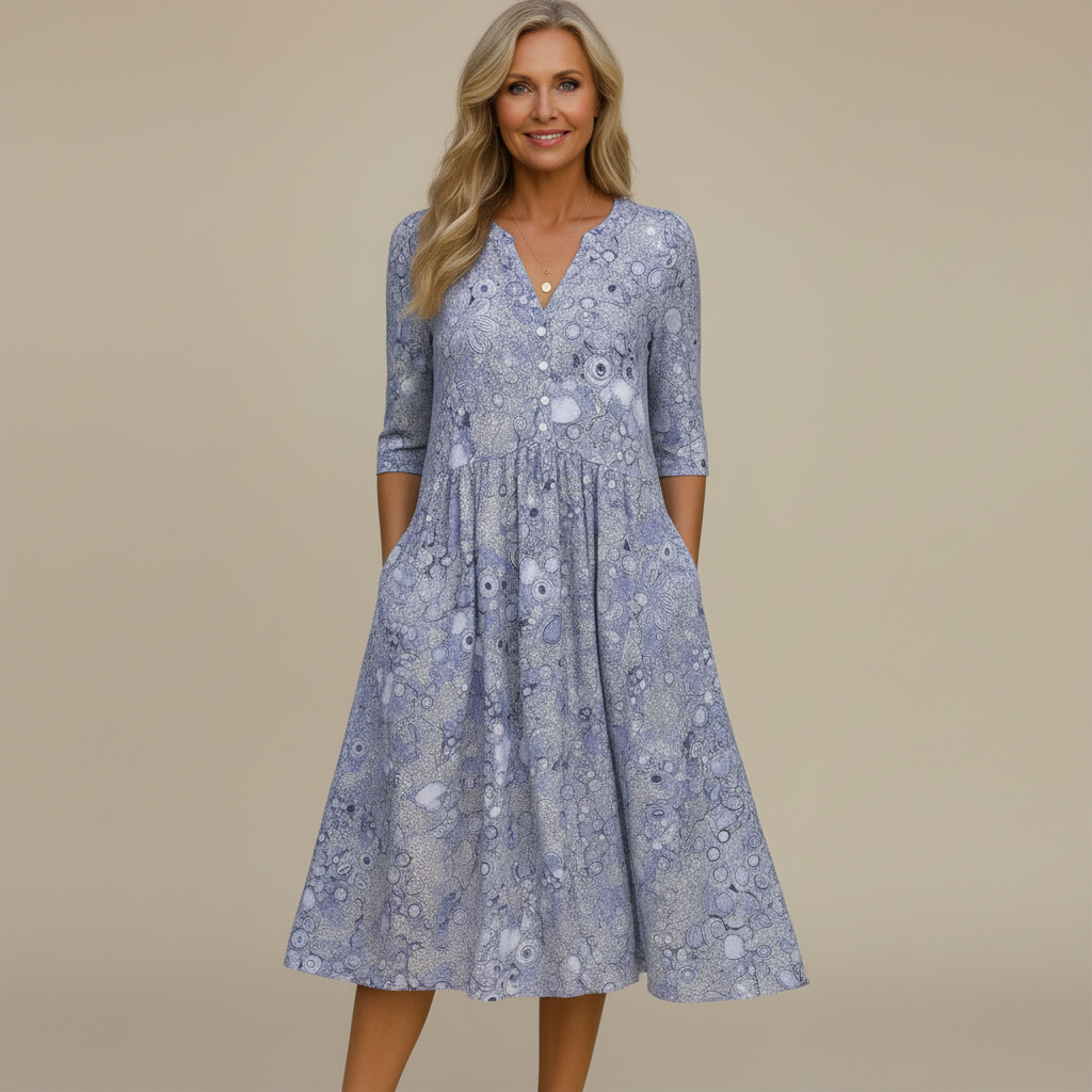 Rosa | Elegante vestido midi con escote en V