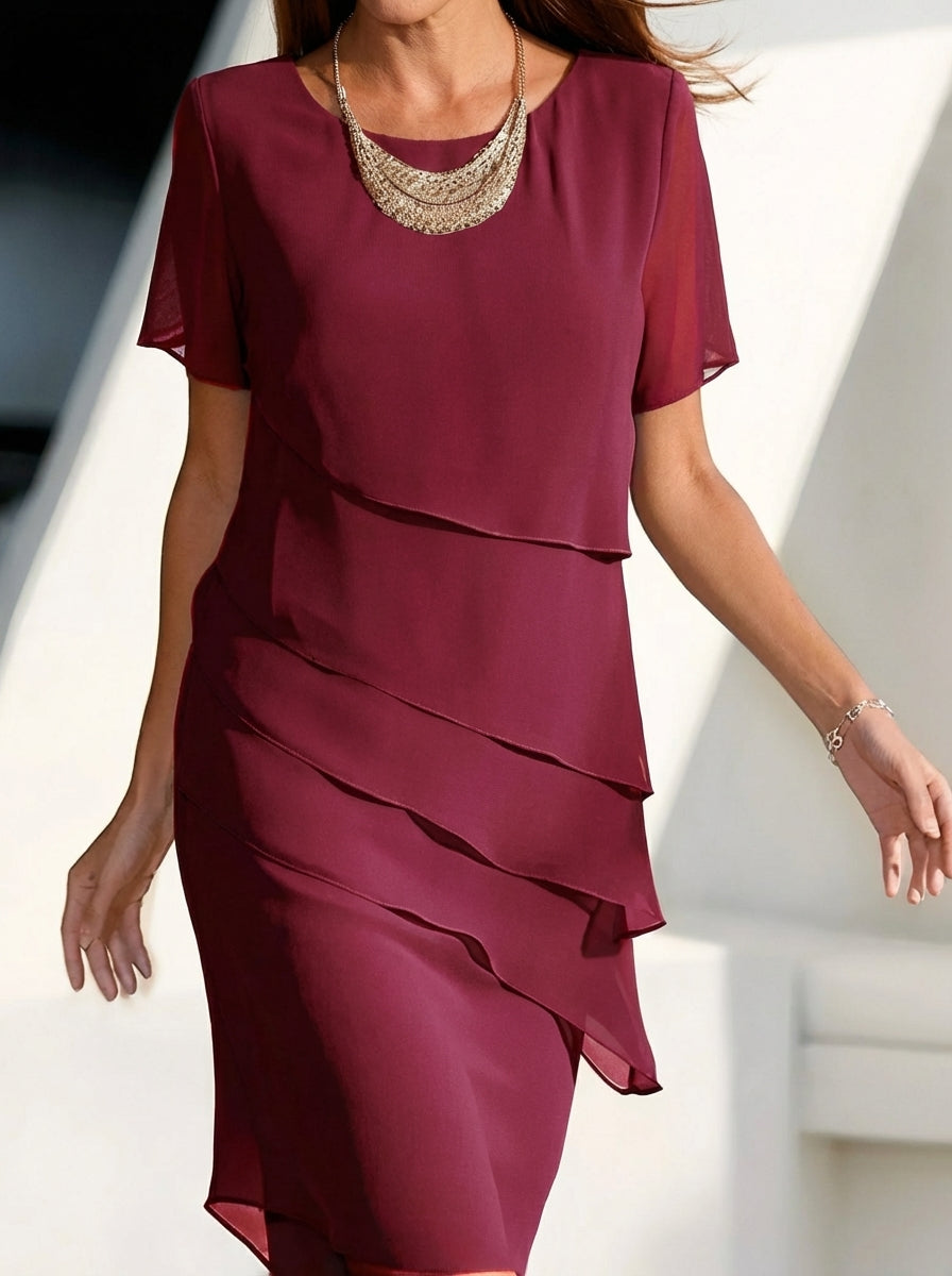 Paula | Vestido Midi Lujoso con Capas