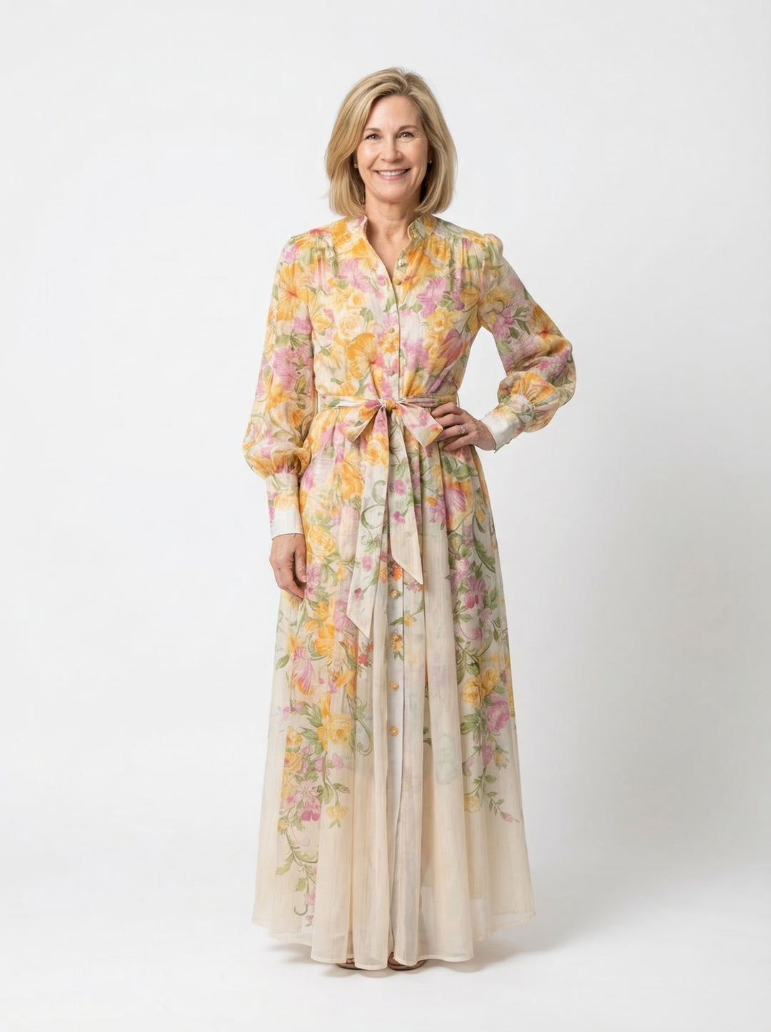 Andrea | Vestido Maxi Floral con Vuelo
