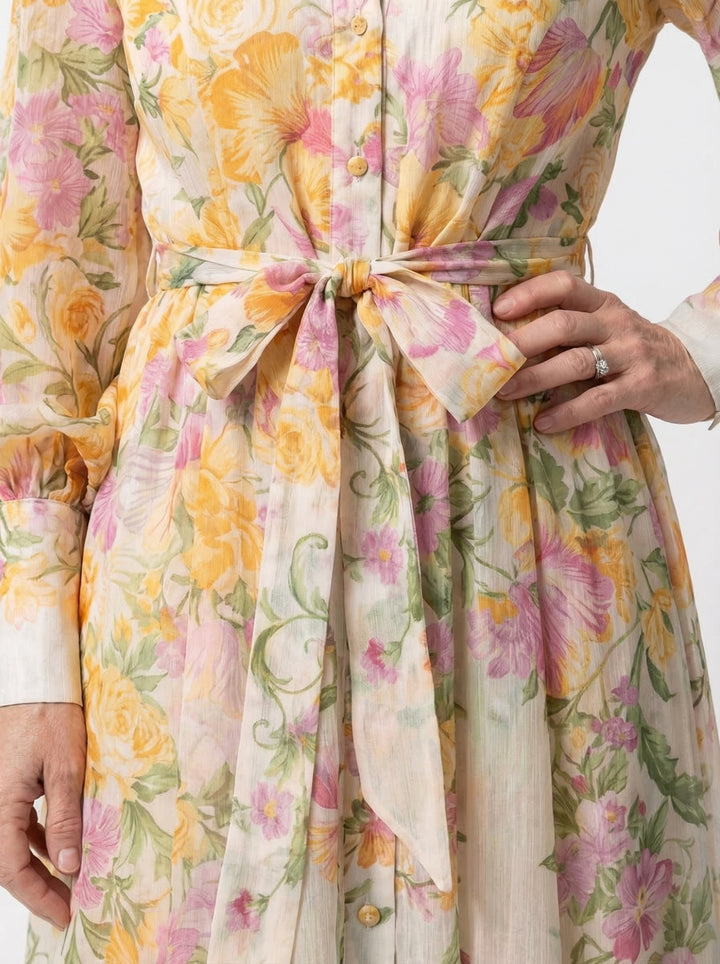 Andrea | Vestido Maxi Floral con Vuelo
