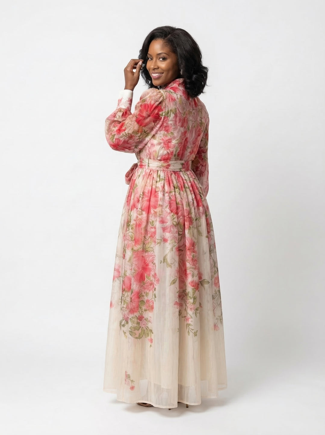 Andrea | Vestido Maxi Floral con Vuelo