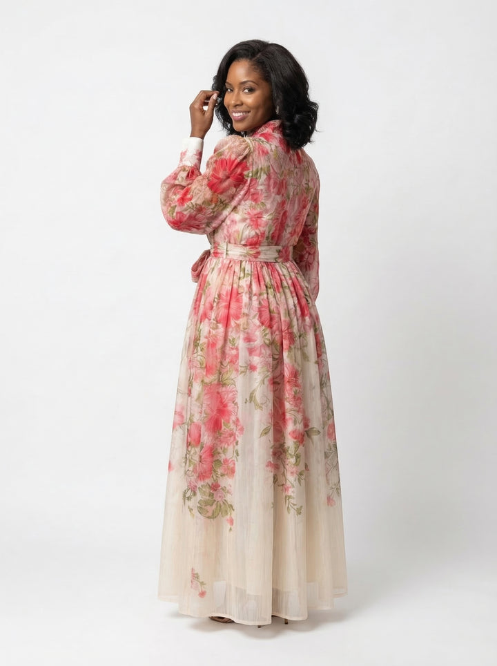 Andrea | Vestido Maxi Floral con Vuelo