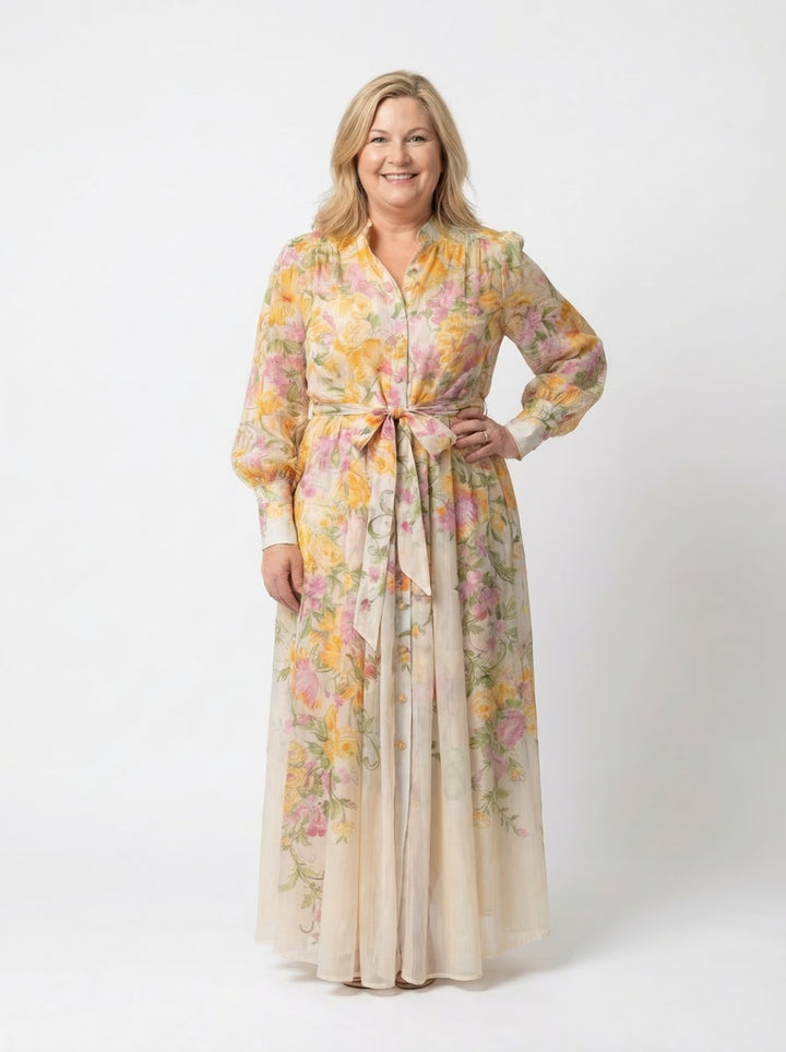 Andrea | Vestido Maxi Floral con Vuelo