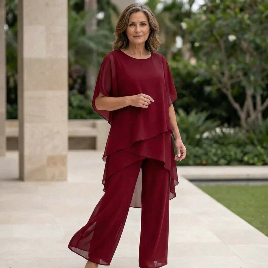 Emilia | Top Drapado con Pantalones Palazzo