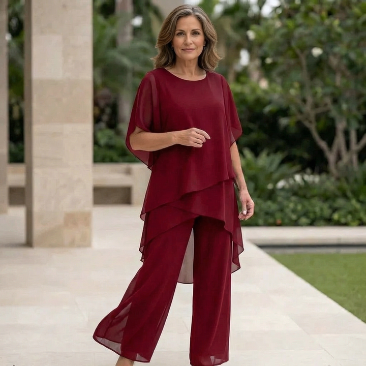 Emilia | Top Drapado con Pantalones Palazzo