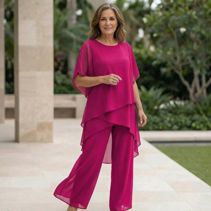 Emilia | Top Drapado con Pantalones Palazzo