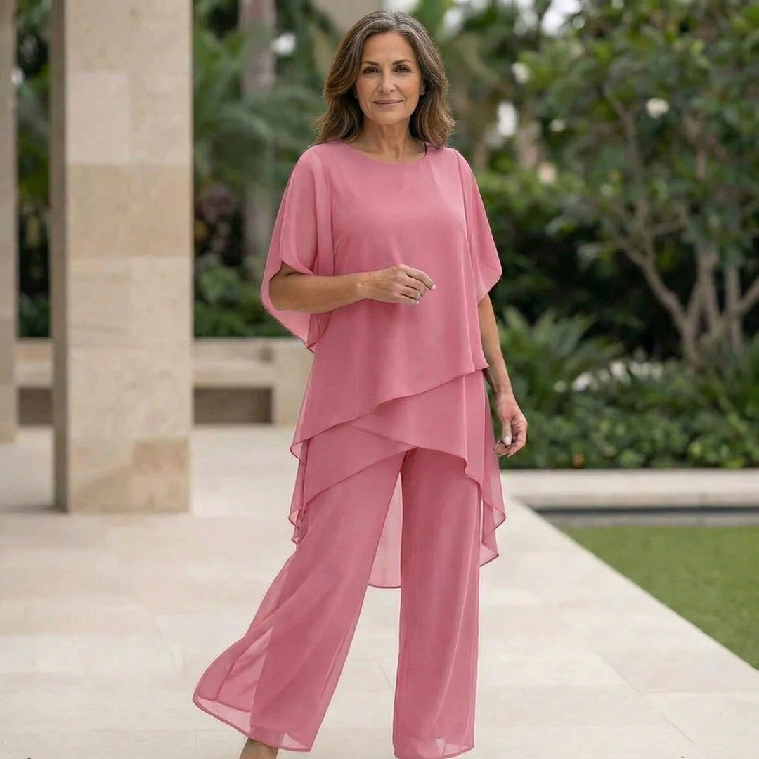 Emilia | Top Drapado con Pantalones Palazzo