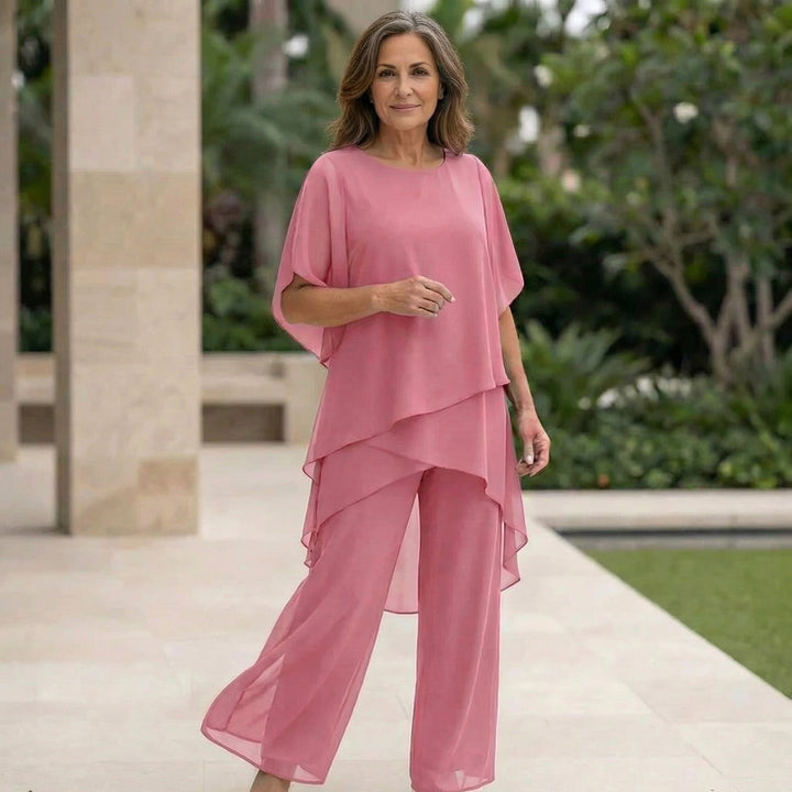 Emilia | Top Drapado con Pantalones Palazzo