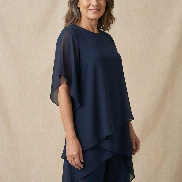 Emilia | Top Drapado con Pantalones Palazzo