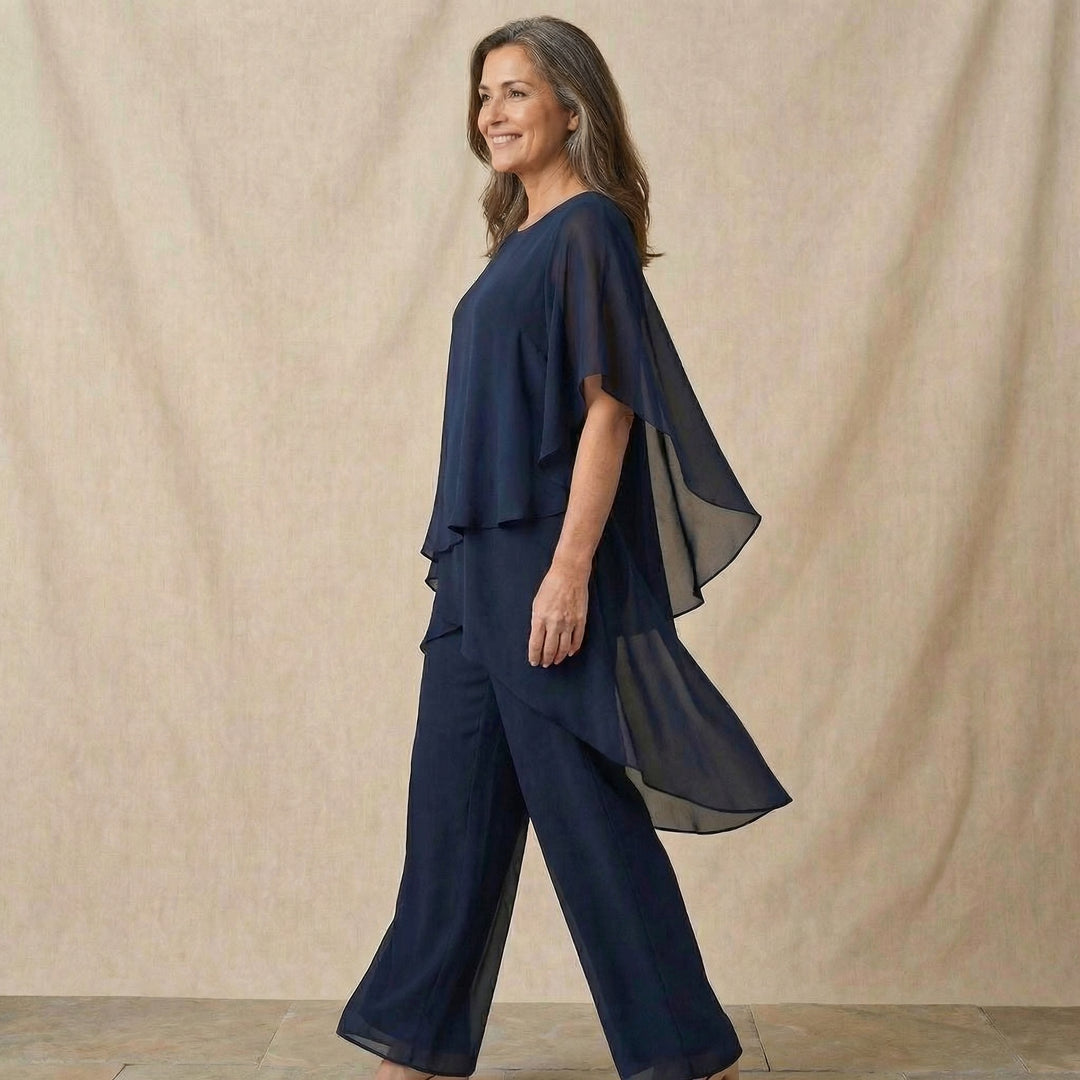 Emilia | Top Drapado con Pantalones Palazzo