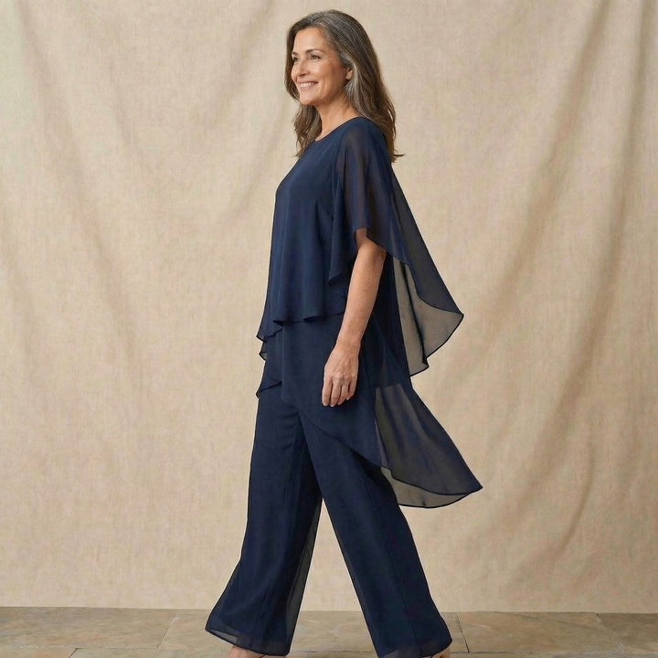 Emilia | Top Drapado con Pantalones Palazzo