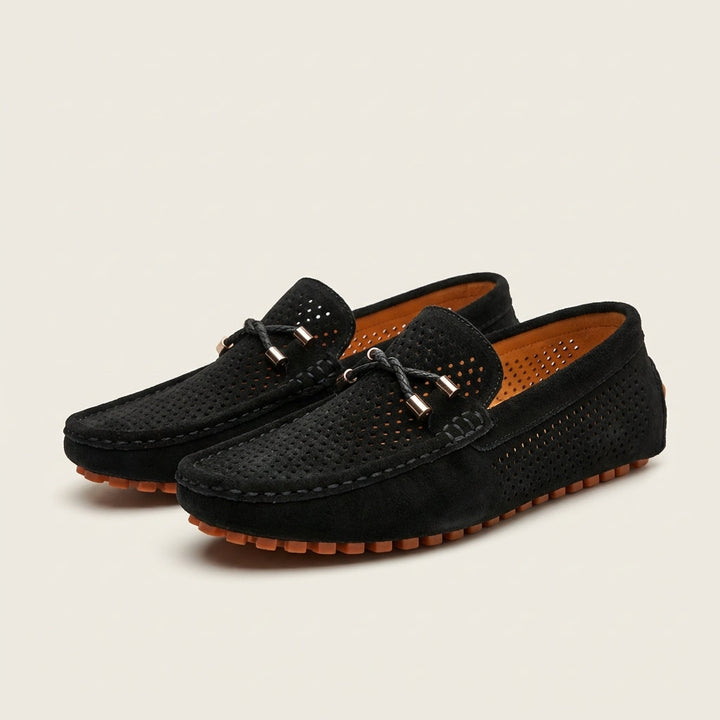 Jonny | Perforated Suede Loafer