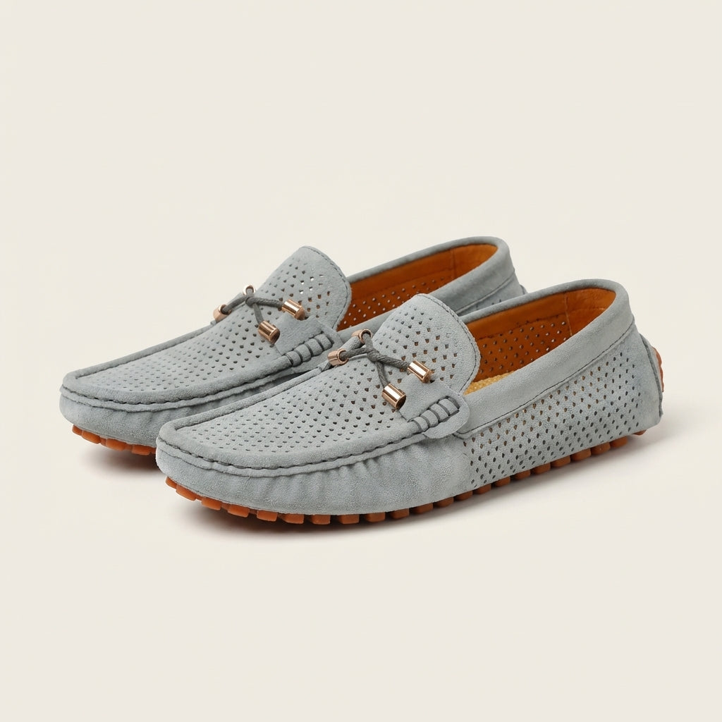 Jonny | Perforated Suede Loafer