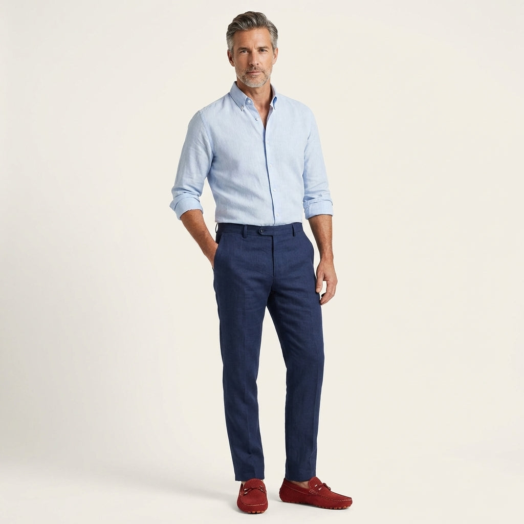 Jonny | Perforated Suede Loafer