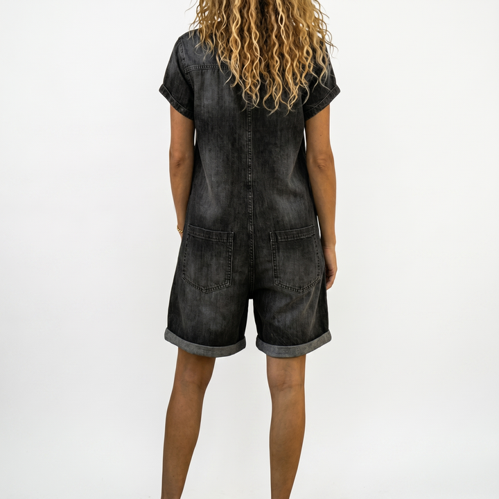 Jeanne | Combishort vintage effet denim