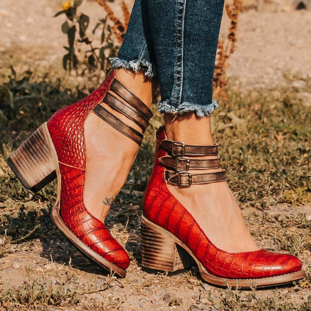 Georgette | Sandales à talon triple boucle