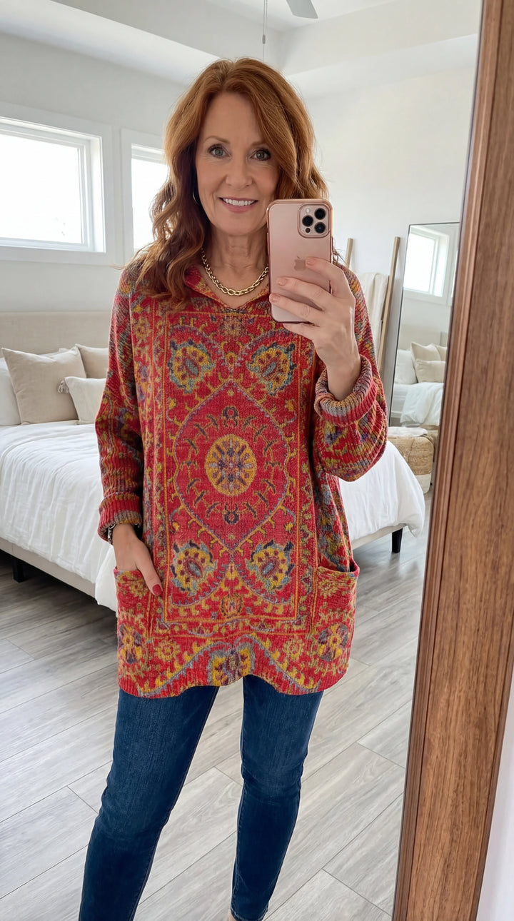 Seraphina Retro Hooded Knit Tunic